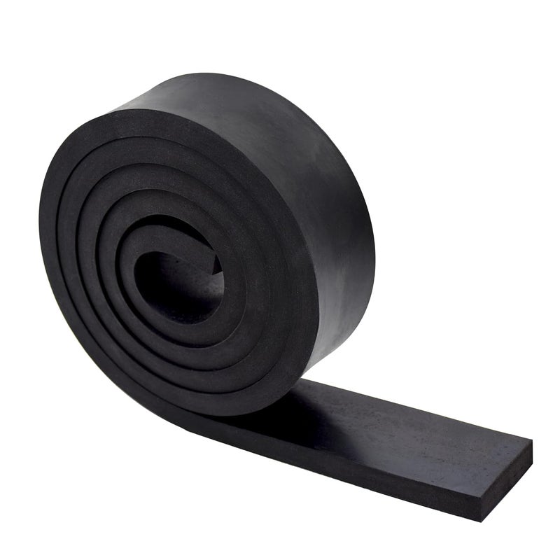 TEKDOE 1/2 Inch Thick Neoprene Rubber Strips and Heavy-Duty Solid Rubber Rolls, Sheet for DIY Gasket, Warehouse, Pads, Seals, Weather Stripping, Flooring (2 Inch Wide, 5 Feet Long) - Image 1